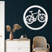 Wanddecoratie |Fiets metaal / Bicycle  | Metal - Wall Art | Muurdecoratie | Woonkamer |Wit| 90x90cm