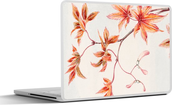 Laptop sticker - 14 inch - Vintage - Japanse esdoorn - Bladeren - 32x5x23x5cm - Laptopstickers - Laptop skin - Cover