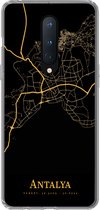 Geschikt voor OnePlus 8 hoesje - Antalya - Kaart - Goud - Siliconen Telefoonhoesje