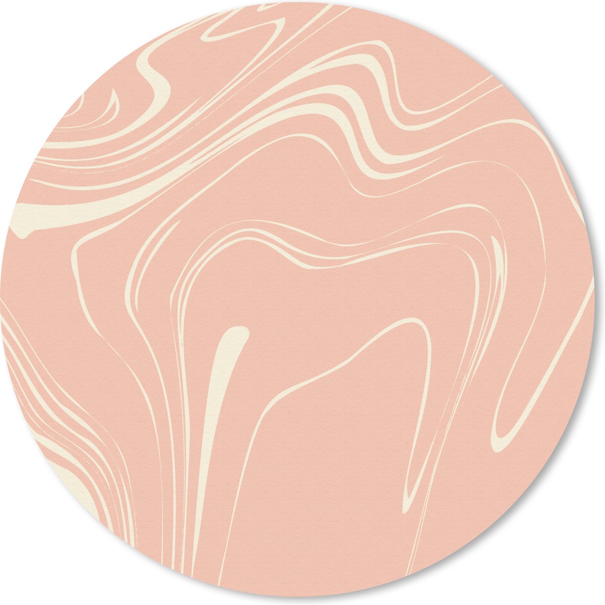 Muismat rond 50x50 cm - Mousepad Marmer - Zalm - Patronen - Ronde muismatten