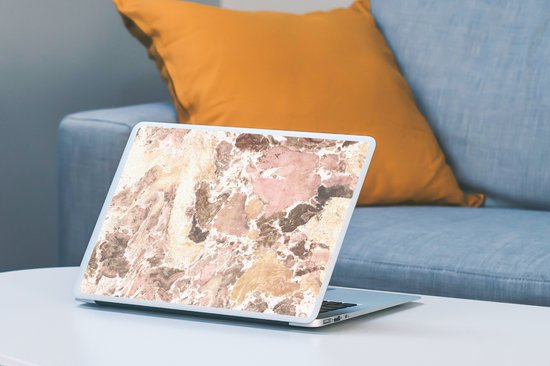 Sticker pour ordinateur portable - 10,1 pouces - Galets - Imprimé granit - Jaune - 25 x 18 cm - Autocollants pour ordinateur portable - Skin pour ordinateur portable - Housse