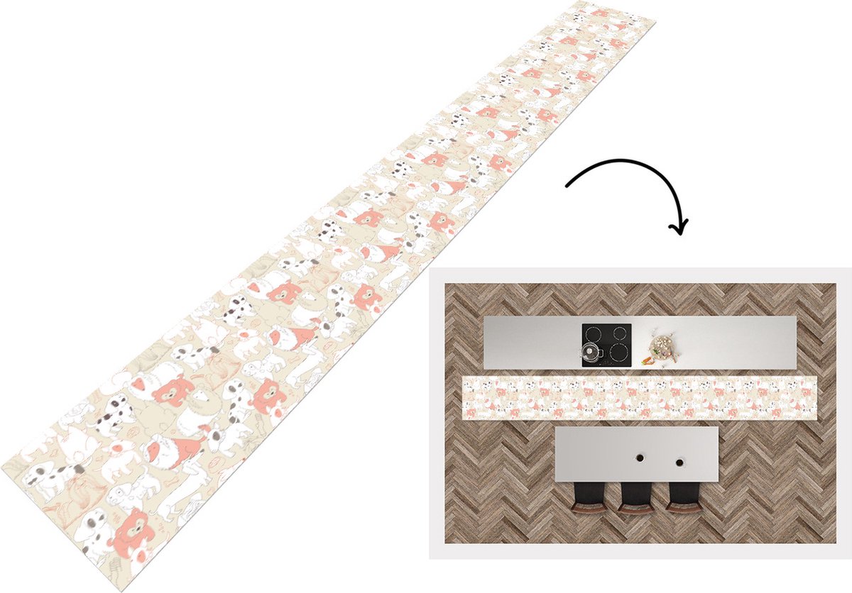 KitchenYeah Keukenloper - Keukenmat - Patronen - Hond - Hondenvoer - Keuken vloerkleed multicolor, foto 2