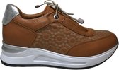 Manlisa Mt 40 lederen bloemenprint comfort sneakers S247-2264 camel