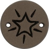Leren Label Ster rond 2cm - Durable - 2 stuks