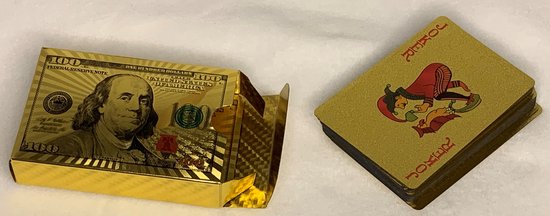 Thumbnail van een extra afbeelding van het spel Speelkaarten Goud Luxe uitgave Pokerkaarten 100 Dollar biljet teken Deluxe Spatwaterdicht