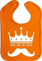 You are my king - drukknoop - stuks 1 - oranje - witte opdruk - koningsdag - king - feest - slabber - slabbetjes - koningsdag kleding - koningsdag accessoires - baby - Hollandse ca