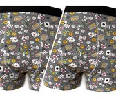 Embrator mannen Boxershorts 2-stuks overall print maat 2XL