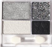 Wynie - Oogschaduw Palette - 1 Two 3 Four - Shimmer en Glitter - Wit/Zilver/Zwart - Nummer 003