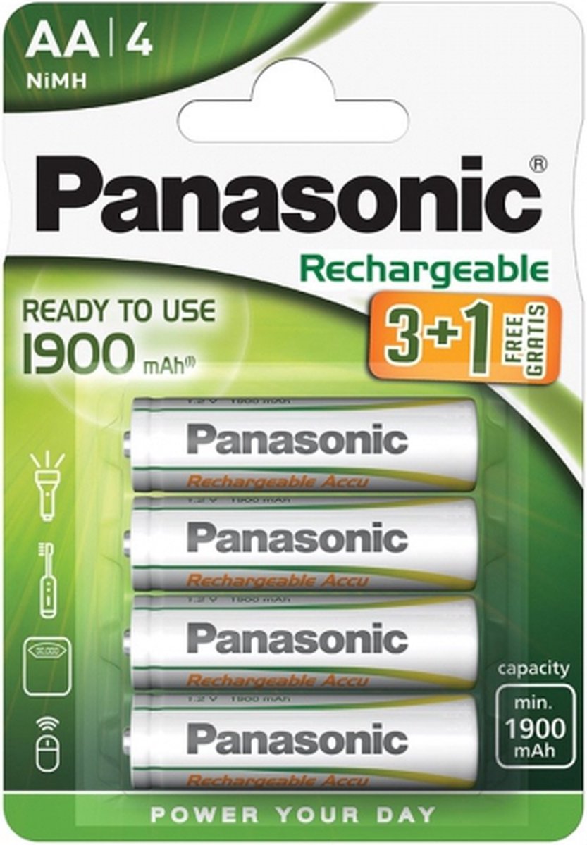 4 stuks Panasonic Evolta AA oplaadbare batterijen