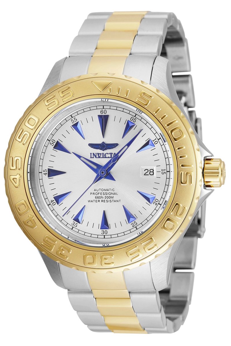 Invicta Pro Diver 2307 Heren Horloge - Waterdicht - Analoog - Automatisch Uurwerk - Roestvrij Staal met zilveren Wijzerplaat - 46mm