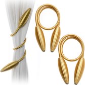 Alcantara-Luxe Gordijn Embrasse - Gordijn Houder-Goud - Gordijn Accessoires - 2 Stuks