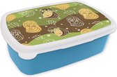 Broodtrommel Blauw - Lunchbox - Brooddoos - Virgo - Zodiac - Patroon - 18x12x6 cm - Kinderen - Jongen