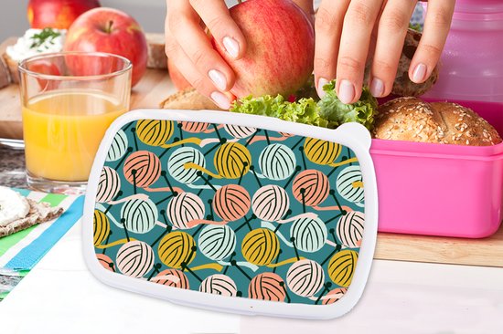 Breadbox Rose - Lunchbox - Breadbox - Tricot - Laine - Motifs - 18x12x6 cm - Enfants - Fille