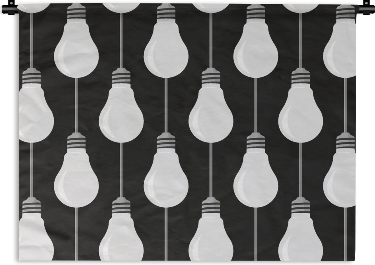 Wandkleed - Wanddoek - Gloeilampen - Licht - Patronen - 60x45 cm - Wandtapijt
