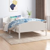 Bedframe massief grenenhout wit 160x200 cm