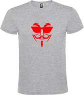 Grijs T shirt met print van " Vendetta " print Rood size L