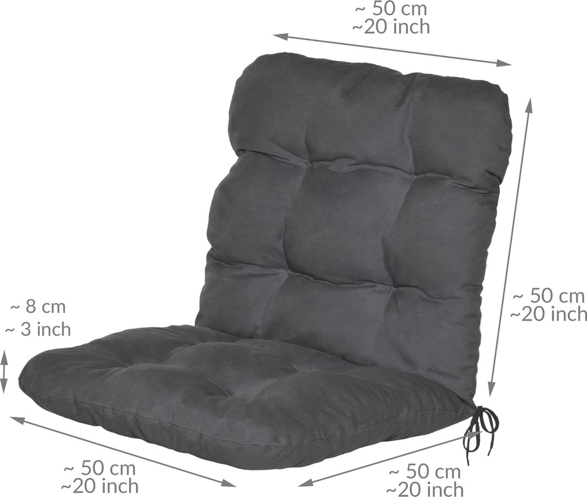 Naturel Polyester Zitkussens 100 x 50 cm