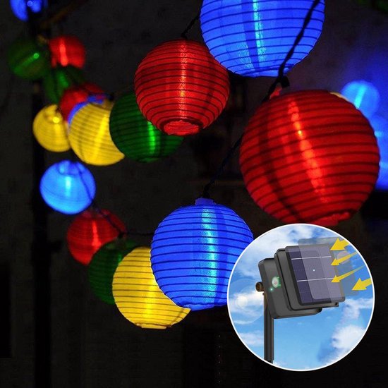 Meisterhome® solar tuinverlichting - 20 LED lampions - festival-feest  -verlichting - ... | bol.com