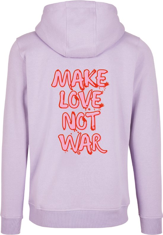 Hoodie lila XXL - Make love not war - soBAD. | Hoodie unisex | Hoodie dames | Hoodie Heren | Sweater