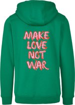 Hoodie groen XL - Make love not war - soBAD.