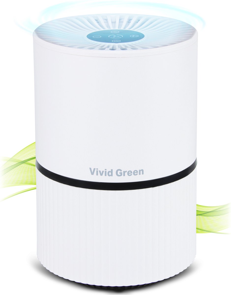 Vivid Green Luchtreiniger - Air Purifier - Luchtreinigers met Ionisator - HEPA Filter - Wit