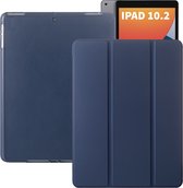 iPad 2021 Hoes - iPad 10.2 2019/2020/2021 Case - iPad 10.2 Hoesje Donker Blauw - Smart Folio Cover met Apple Pencil Opbergvak - Hoesje voor iPad 10.2 7e, 8e en 9e generatie
