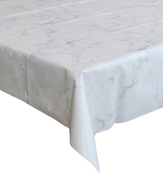 Toile cirée/Nappe aspect marbre gris clair 140 x 180 cm - Nappe de jardin |  bol