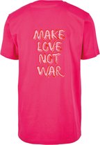 T-shirt roze L - Make love not war - soBAD.