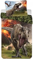 KD® - Jurrasic World, T-Rex - Dekbedovertrek - Eenpersoons - 140 x 200 cm - Katoen