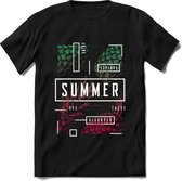 Summer Time | TSK Studio Zomer Kleding  T-Shirt | Groen - Roze | Heren / Dames | Perfect Strand Shirt Verjaardag Cadeau Maat M