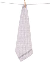 Clarysse Timeless - Theedoek - 50x70cm - Wit/Grijs kleine ruit - 6 stuks