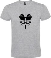 Grijs T shirt met print van " Vendetta " print Zwart size XXXXL