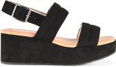 POSH by Poelman PARIS Dames Sandalen met plateauzool - Zwart - Maat 39