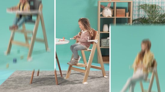 Lionelo Floris - Chaise haute - bois de bouleau - réglage à 4 niveaux - jusqu'à 40kg