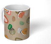Mok - Koffiemok - Bladeren - Patronen - Steen - Mokken - 350 ML - Beker - Koffiemokken - Theemok