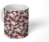Mok - Koffiemok - Vlinders - Patronen - Vliegen - Mokken - 350 ML - Beker - Koffiemokken - Theemok