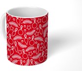 Mok - Koffiemok - Kerst - Patronen - Kerstballen - Sterren - Mokken - 350 ML - Beker - Koffiemokken - Theemok
