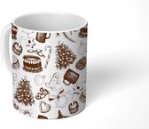 Mok - Koffiemok - Vintage - Kerst - Patronen - December - Mokken - 350 ML - Beker - Koffiemokken - Theemok