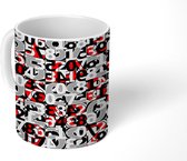 Mok - Koffiemok - Cijfers - Abstract - Patroon - Getal - Mokken - 350 ML - Beker - Koffiemokken - Theemok
