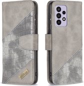 Croc Book Case - Samsung Galaxy A33 Hoesje - Grijs