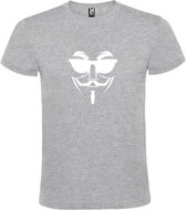 Grijs T shirt met print van " Vendetta " print Wit size XS