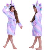 Peignoir Enfant Unicorn - Licorne - Meiden - Avec oreilles - Kinder - Badjas à capuche - Princesse - Onesie - Taille 130cm - Midnight Edition