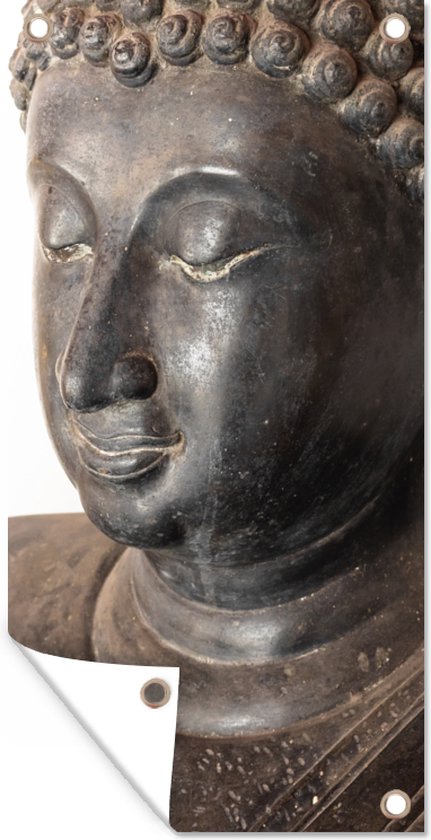 Wanddecoratie buiten Boeddha hoofd van steen 80x160 cm Tuindoek |