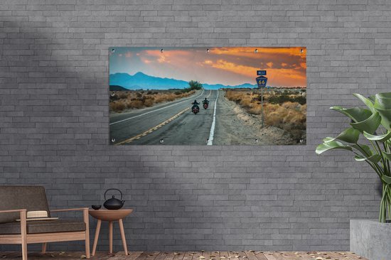 Toile Murale Motard & Route 66 - Impression D'art Haute Qualité Sur Canvas, Avec Cadre, Fabriqué En Allemagne