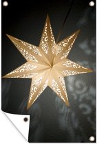 Tuindecoratie Een verlichtte ster tijdens de winter - 40x60 cm - Tuinposter - Tuindoek - Buitenposter