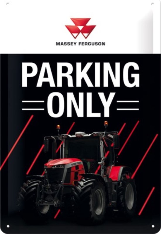 3D metalen wandbord "Massey Ferguson Parking only" 20x30cm