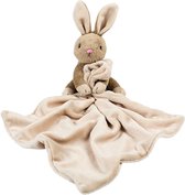 Bruine konijn/haas tuttel/knuffeldoekje 30 cm - Konijnen/hazen huisdieren knuffels - Baby geboorte kraamcadeaus