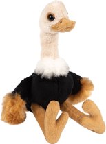 Pluche knuffel dieren struisvogel 15 cm - Speelgoed knuffelbeesten struisvogels