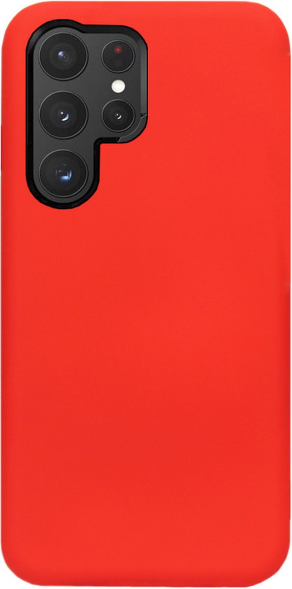 ADEL Siliconen Back Cover Softcase Hoesje Geschikt voor Samsung Galaxy S22 Ultra - Rood