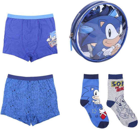 Sonic-ondergoed-boxershorts en sokken pakket-4 delig cadeau, maat 8-10 jaar  | bol.com